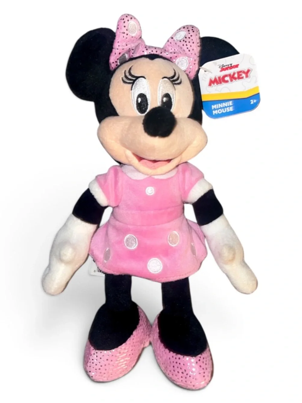 Disney Minnie Mouse Plush Lot of 2 Pink Polka Dot Dress Stuffed Animals